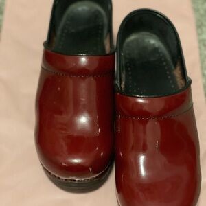 Dansko Ruby Red Patent Leather Clogs